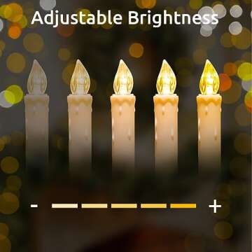 koopower 40 Pack LED Battery Powered Christmas Tree Candles, LED Taper Candles with Timer, Remote, Clips, for Halloween Chirstmas Tree Party Decorations Wedding/Birthday