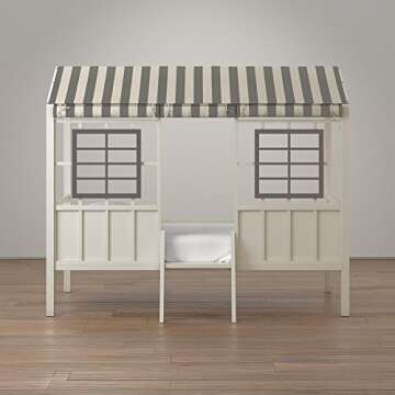 Little Seeds Rowan Valley Forest Loft Bed, Grey/Taupe, Twin