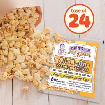 8oz Popcorn Machine Popcorn Packets - All-in-One Movie Theater Style Popcorn Kernels, Salt, and Oil ...