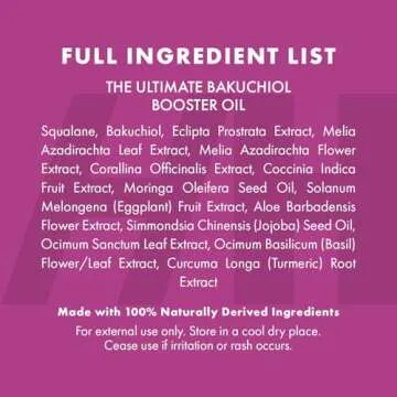 Handmade Heroes 2% Bakuchiol Booster Oil with Sugarcane Squalane, All Natural Retinol Alternative For Radiant and Line Smoothing 0.75oz