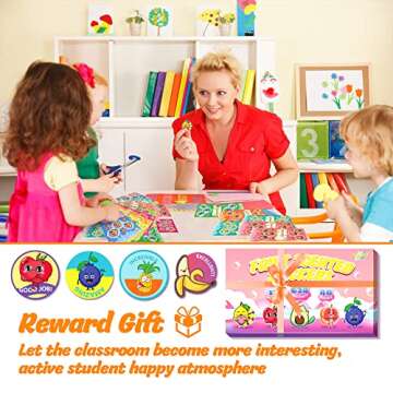 Tageenla Scratch and Sniff Stickers, 48 Sheets of Scented Stickers,12 Different Scents Fruits Theme Smelly Stickers, Motivational Incentive Reward & Games for Kids & Teachers School Class Supplies