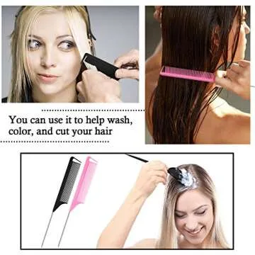 Patelai 12 Pcs Pintail Combs for Hair Styling and Braiding