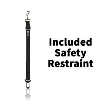 Birsppy Pet Front Seat Cover for Dogs, Luxury Edition, Heavy Duty & Waterproof, Fits Cars, SUVs, Trucks, Washable, Non-Slip, Quilted, Padded, Black, Dog Safety Belt Included