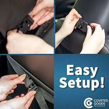 Birsppy Pet Front Seat Cover for Dogs, Luxury Edition, Heavy Duty & Waterproof, Fits Cars, SUVs, Trucks, Washable, Non-Slip, Quilted, Padded, Black, Dog Safety Belt Included