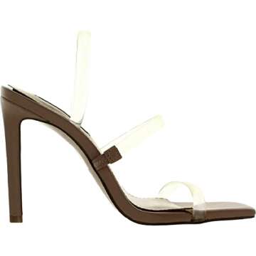 Steve Madden womens Gracey Heeled Sandal, Clear, 9.5 US