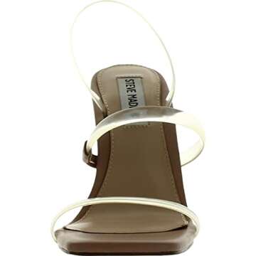 Steve Madden womens Gracey Heeled Sandal, Clear, 9.5 US