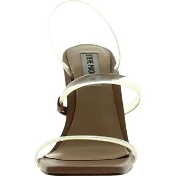 Steve Madden womens Gracey Heeled Sandal, Clear, 9.5 US