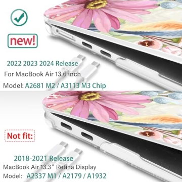 May Chen MacBook Air 13.6" Case - Retro Butterflies Protection
