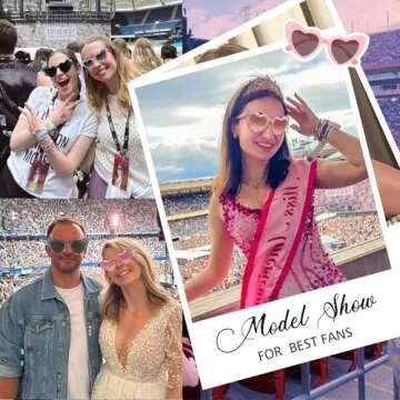 YOGFIT Heart Sunglasses for Women Singer Glasses for Fans Rhinestone Glasses Support Props Gift for Fans