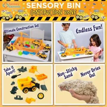 Complete Construction Sensory Bin Kit for Kids Ages 5-12