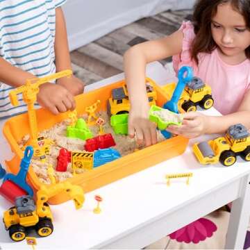 Complete Construction Sensory Bin Kit for Kids Ages 5-12