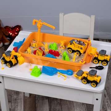 Complete Construction Sensory Bin Kit for Kids Ages 5-12
