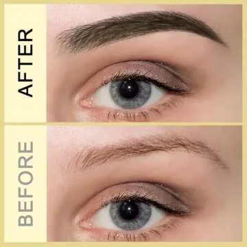 Microblading Eyebrow Pen - 2-in-1 Dual-Ended Waterproof Eye Brow Pen with 4-Fork-Tip Brow Pen and Precise Brush Create Natural Looking Defined Eyebrows Last All Day