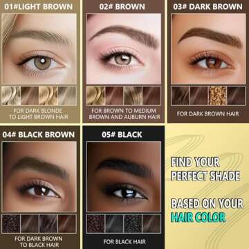 Microblading Eyebrow Pen - 2-in-1 Dual-Ended Waterproof Eye Brow Pen with 4-Fork-Tip Brow Pen and Precise Brush Create Natural Looking Defined Eyebrows Last All Day