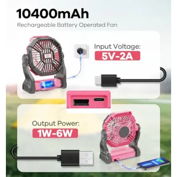 DOWILLDO Camping Fan with LED Lantern - Outdoor Essential