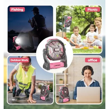 DOWILLDO Camping Fan with LED Lantern - Outdoor Essential