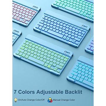 Hamile iPad Keyboard Case with 7 Colors Backlight