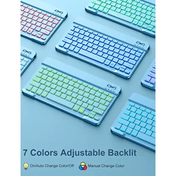 Hamile iPad Keyboard Case with 7 Colors Backlight