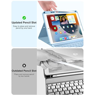Hamile iPad Keyboard Case with 7 Colors Backlight