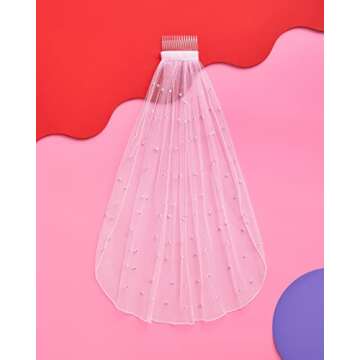 xo, Fetti Bachelorette Party Pearl Bridal Veil | Headband Decorations, Bride To Be Gift, Wedding