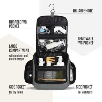 Stylish VENTURE 4TH Hanging Toiletry Bag with Compartments