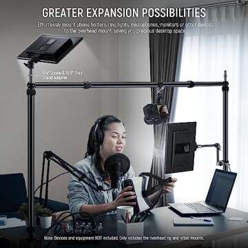 NEEWER Overhead Camera Mount Rig with Dual Ballhead Super Clamp and Phone Holder