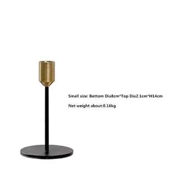 Elegant Brass Gold Black Candlestick Holder Set for Decor
