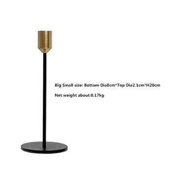 Elegant Brass Gold Black Candlestick Holder Set for Decor