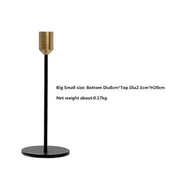 Elegant Brass Gold Black Candlestick Holder Set for Decor