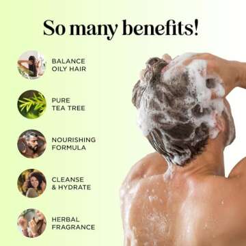 Tea Tree Shampoo and Conditioner Set - Sulfate Free Clarifying Shampoo and Conditioner for Oily Hair & Scalp Care with Cleansing Tea Tree Oil - Complete Oily and Dry Scalp Treatment for Build Up