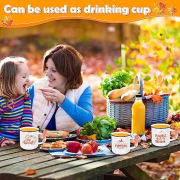 3PCS Mini Coffee Mug with Artificial Flowers for Fall/Thanksgiving Tiered Tray Decor - Autumn Pumpkin Ceramic Fall Decorations for Home Fall Decor Farmhouse Table Centerpiece Warming Gifts New Home