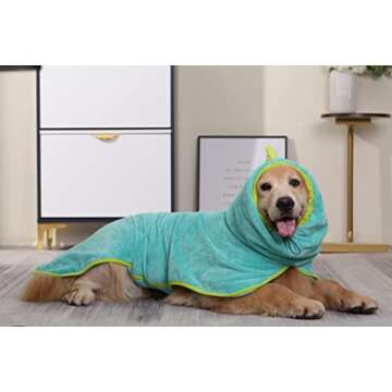 Pawyee Super Soft Fast-Drying Dog Towel with Drying Gloves for Cold Weather, Beach, Pool - Adjustabl...