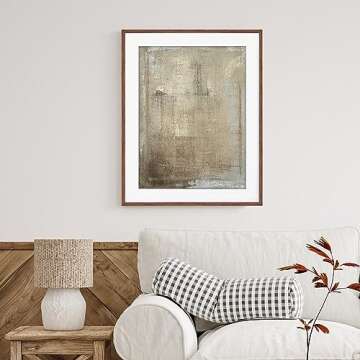 22x28 Picture Frame in Walnut Color - Solid Oak Frame, Elegant Wall Decor