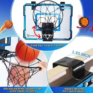 Indoor Basketball Hoop with LED Lights - Mini Basketball Hoops for Kids