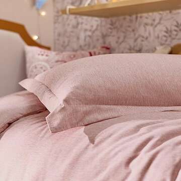 Bedsure Twin/Twin XL Comforter Set - Pink Soft Bedding for All Seasons, Cationic Dyed Bed Set, 2 Pieces, 1 Twin Size Comforter (68"x88") and 1 Pillow Sham (20"x26"+2")