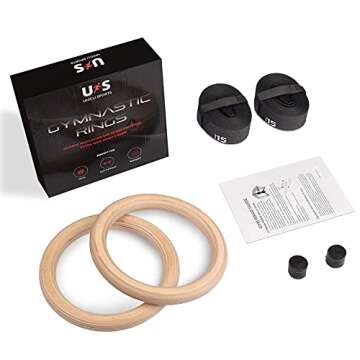 UNICLI Gymnastic Rings - Durable Wooden Workout Rings