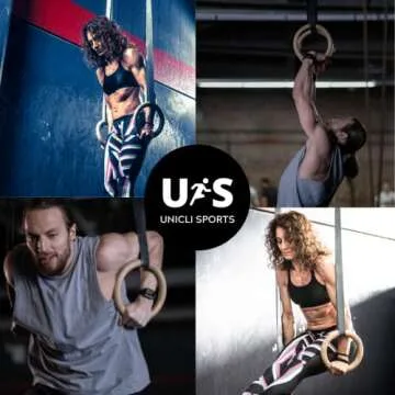UNICLI Gymnastic Rings - Durable Wooden Workout Rings