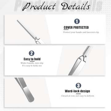 Craft Tweezers Set - 6 Precision Stainless Steel Tools
