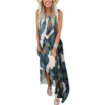 ANRABESS Casual Sundress with Pockets for Summer