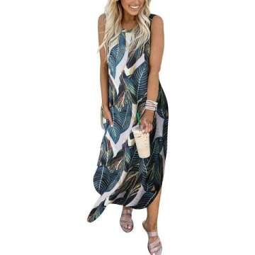 ANRABESS Casual Sundress with Pockets for Summer