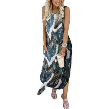 ANRABESS Casual Sundress with Pockets for Summer
