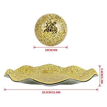 Stunning Mosaic Tray and Sphere Set for Home Decor