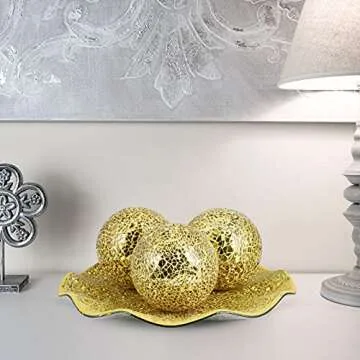 Stunning Mosaic Tray and Sphere Set for Home Decor