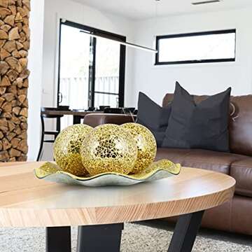 Stunning Mosaic Tray and Sphere Set for Home Decor