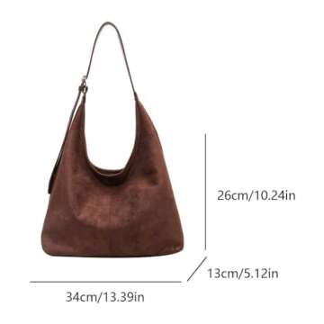 Leather Hobo Bags for Women Brown Purses Suede Purse Slouchy Tote Bag Suede Tote Bag Fall Purses Handbag