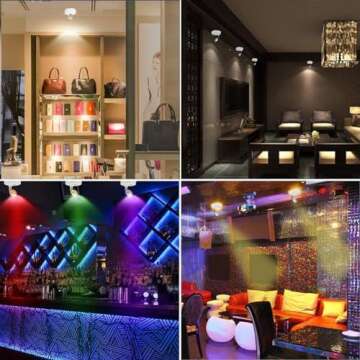 KINDEEP RGB Wireless LED Spotlight, Battery Operated Accent Lights, Indoor Mini Puck Light, Dimmable Uplight with Remote, 4000K Warm White, Stick on Wall Light with Rotatable Head, Silver, 2 Pack