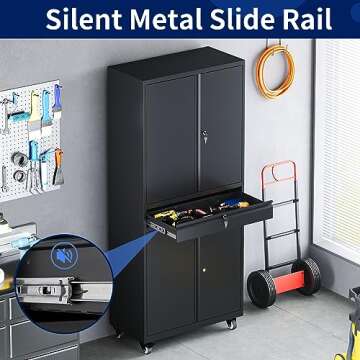 Yizosh 73" Metal Garage Storage Cabinet with Locking Doors