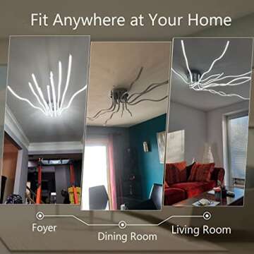 Modern LED Ceiling Light,55.1inch Modern Ceiling Lights for Living Room Light Fixture Ceiling Dimmable Ceiling Light Fixture with Remote,10 Lights Modern Dining Room Light Fixture Ceiling Mount 138W