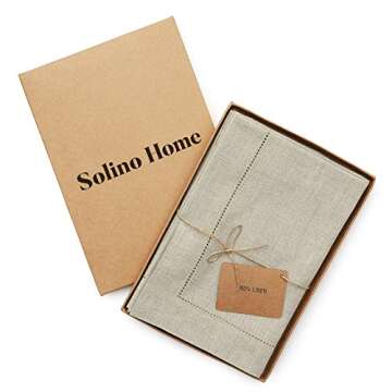 Solino Home Linen Napkins Set of 4 – 100% Pure Linen Natural Cloth Napkins 20 x 20 Inch – Classic Hemstitch Dinner Napkins for Spring, Holiday Decor