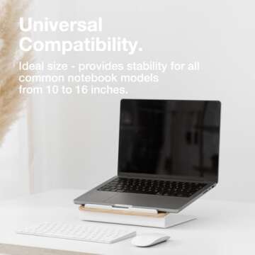 WOODCESSORIES - Laptop Stand Wood for 10-16 inches, MacBook Stand, Ergonomic Desk Riser Made of Amer...